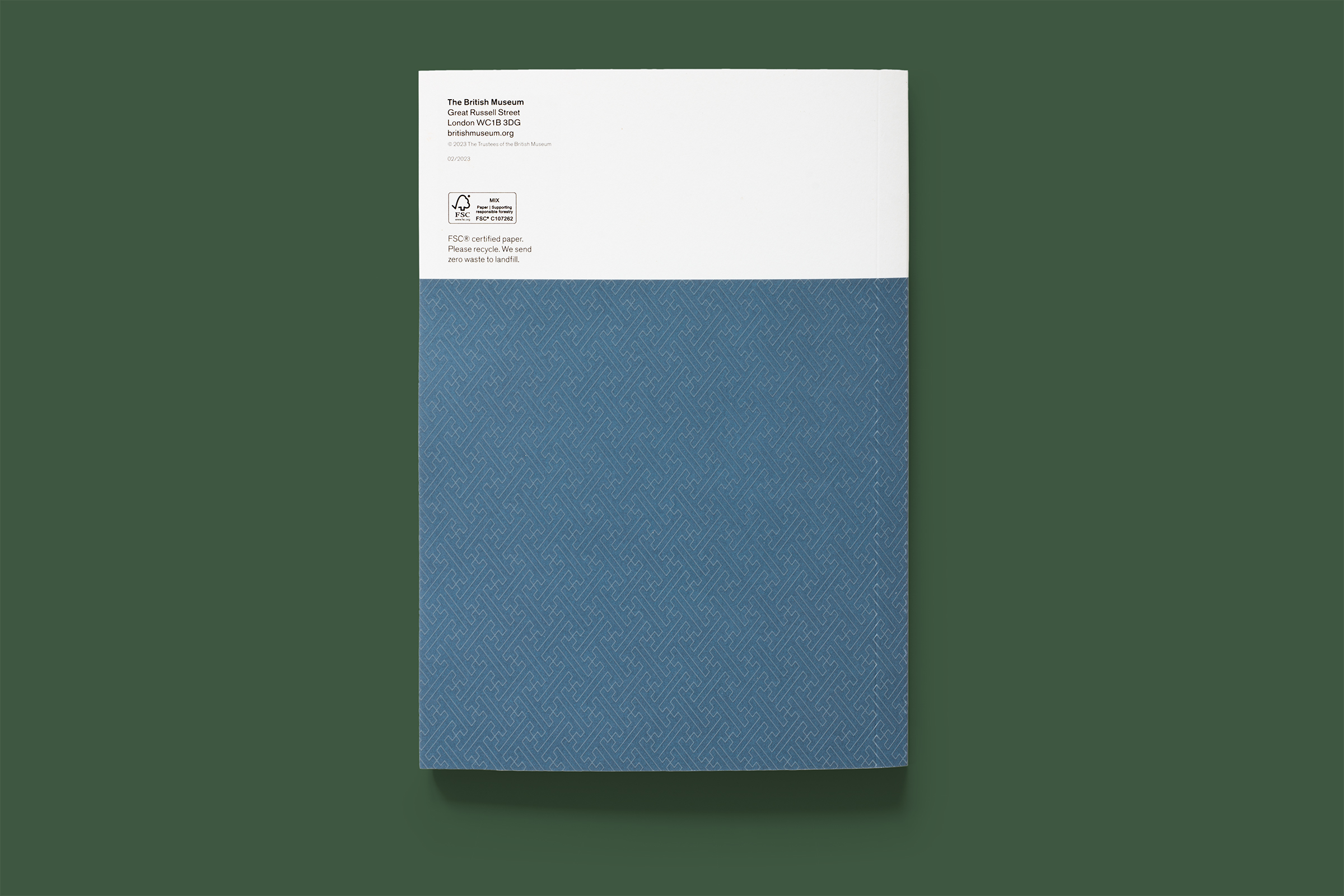 Top-down photo of the back cover